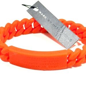 Marc by Marc Jacobs Vibrant Orange Silicone Chain Bracelet Accessory NWT